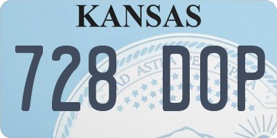 KS license plate 728DOP