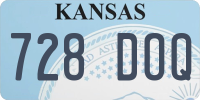KS license plate 728DOQ