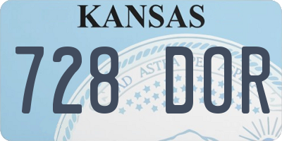 KS license plate 728DOR