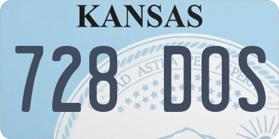 KS license plate 728DOS