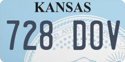 KS license plate 728DOV