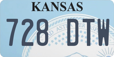 KS license plate 728DTW