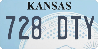 KS license plate 728DTY