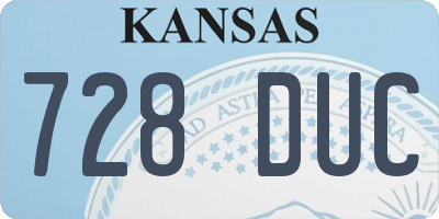 KS license plate 728DUC
