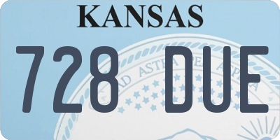 KS license plate 728DUE