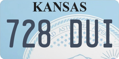 KS license plate 728DUI