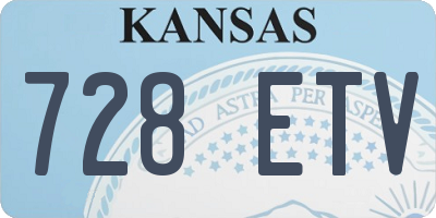 KS license plate 728ETV