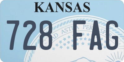 KS license plate 728FAG