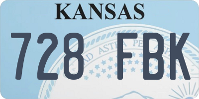 KS license plate 728FBK