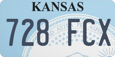 KS license plate 728FCX