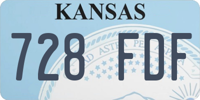 KS license plate 728FDF