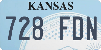 KS license plate 728FDN