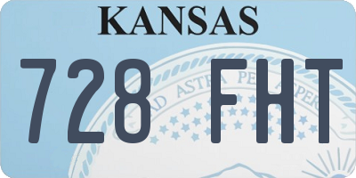 KS license plate 728FHT