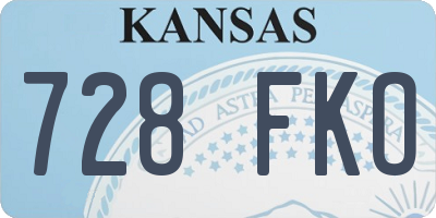 KS license plate 728FKO
