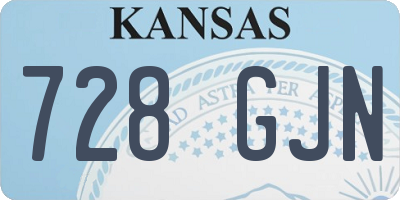 KS license plate 728GJN
