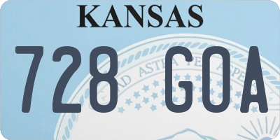 KS license plate 728GOA