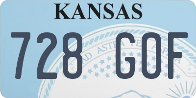 KS license plate 728GOF