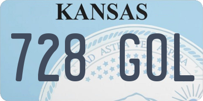 KS license plate 728GOL