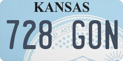 KS license plate 728GON