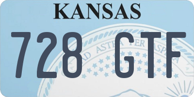 KS license plate 728GTF