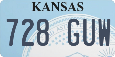 KS license plate 728GUW