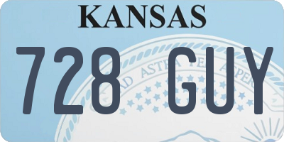 KS license plate 728GUY