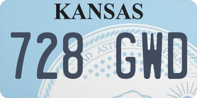 KS license plate 728GWD