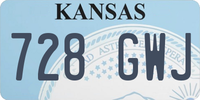 KS license plate 728GWJ