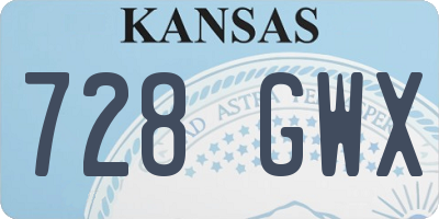 KS license plate 728GWX