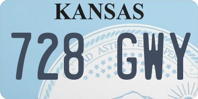KS license plate 728GWY