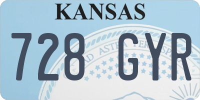 KS license plate 728GYR