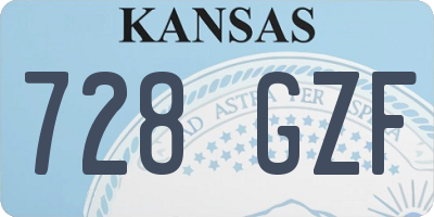KS license plate 728GZF
