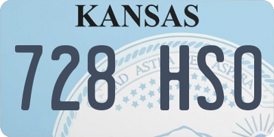 KS license plate 728HSO