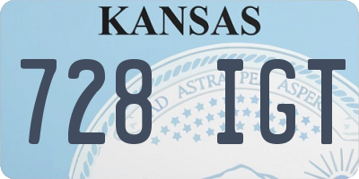 KS license plate 728IGT
