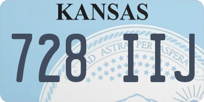 KS license plate 728IIJ