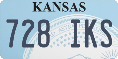 KS license plate 728IKS