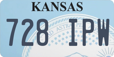 KS license plate 728IPW