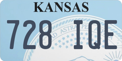 KS license plate 728IQE