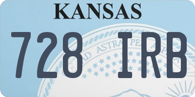 KS license plate 728IRB