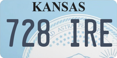 KS license plate 728IRE