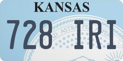 KS license plate 728IRI
