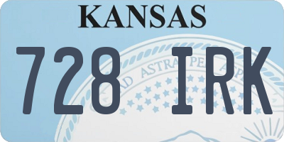 KS license plate 728IRK