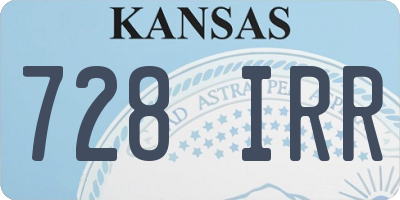 KS license plate 728IRR