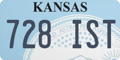 KS license plate 728IST