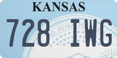 KS license plate 728IWG