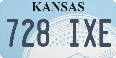 KS license plate 728IXE