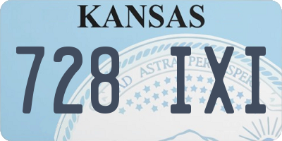 KS license plate 728IXI