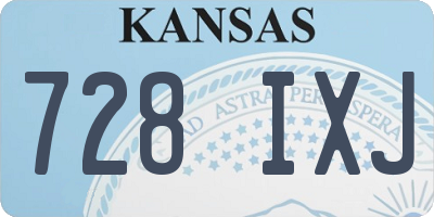KS license plate 728IXJ