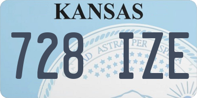 KS license plate 728IZE