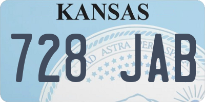 KS license plate 728JAB